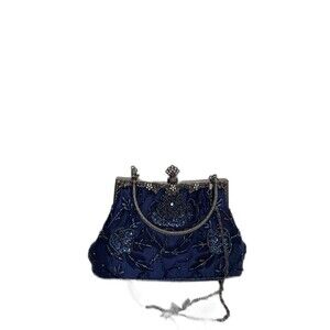 Beaded Crossbody Chain Clutch Formal Prom Wedding Handbag Satin Lined Sm Purse